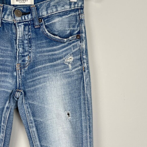 Moussy Vintage Womens Lenwood Mid-Rise Cropped Skinny Jeans Distressed size 23 - Picture 7 of 15